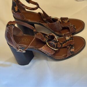 Franco Sarto Dandelion Animal Print Brown Sandals Size 7